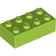 Lego kostka (kostička) 2x4, limetková (4122453, 4165967)